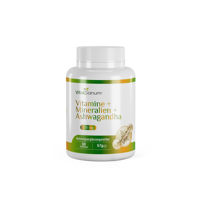 VitaSanum®- Vitamine + Mineralien + Ashwagandha 220 mg 60 Tabletten VitaSanum®- Vitamine + Mineralien + Ashwagandha 220 mg 60 Tabletten